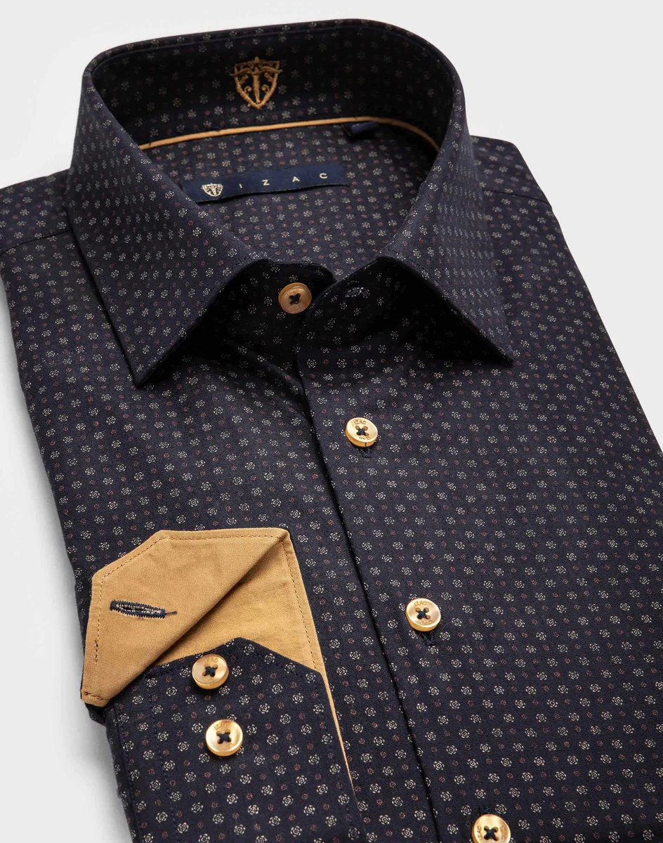 Chemise slim motif marine