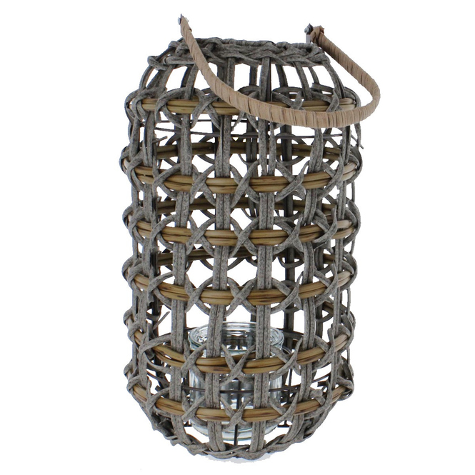 Laterne - aus Rattan - ca. 13 x 43 cm