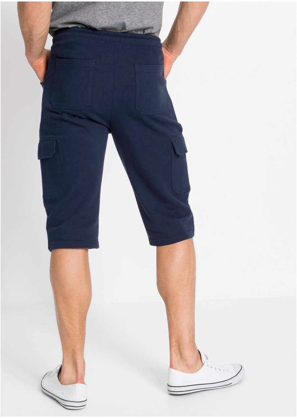 Bermuda sweat long avec poches cargo, Regular Fit
