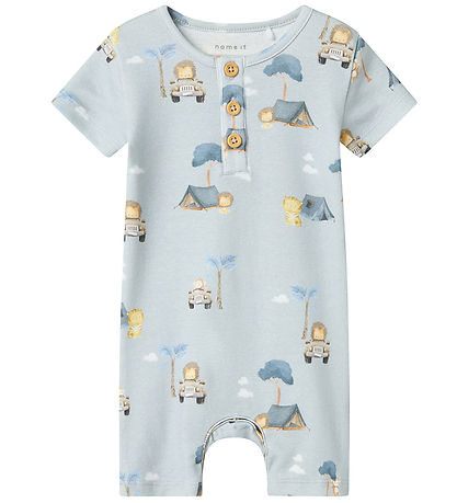 Name It Sommerstrampler - NbmHilfe - Pearl Blue m. Print