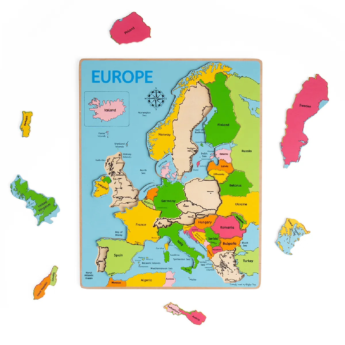 Bigjigs Toys Puzzle en médaillon Europe