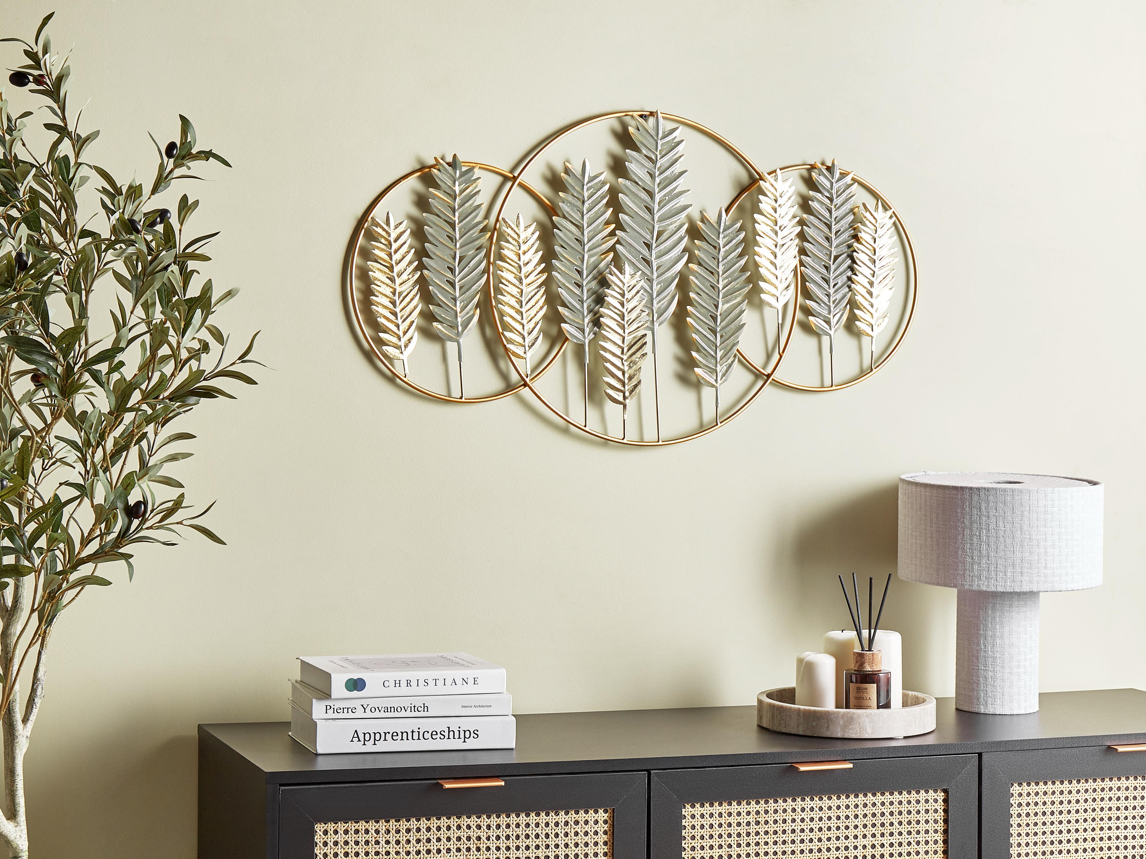 Wanddecoratie Blad COPERNICIUM Metaal 50 cm Goud