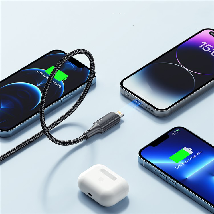 (3m) 29W USB C auf Lightning Ladekabel Nylon Datenkabel mit Power Delivery- Schwarz