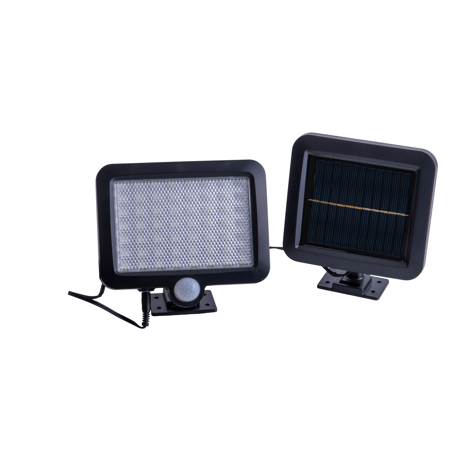 2er-Set LED-Solar-Außenwandleuchte PEPE - schwarz - mit Bewegungsmelder