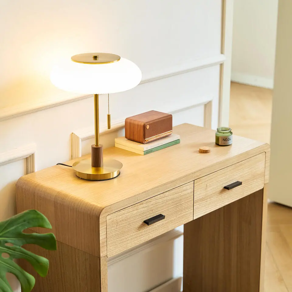 Scandinavische Console Tafel van Hout met 2 Laden