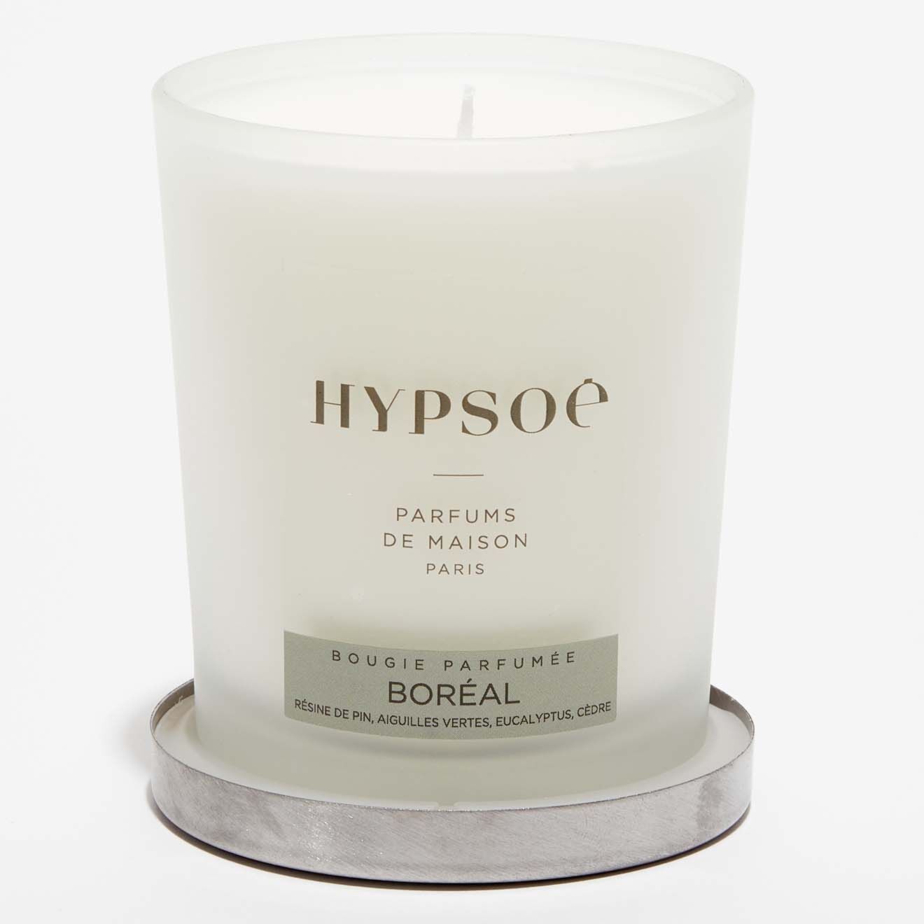 Hypsoé Bougie parfumée Silver Cover Boréal - 1 mèche 50h