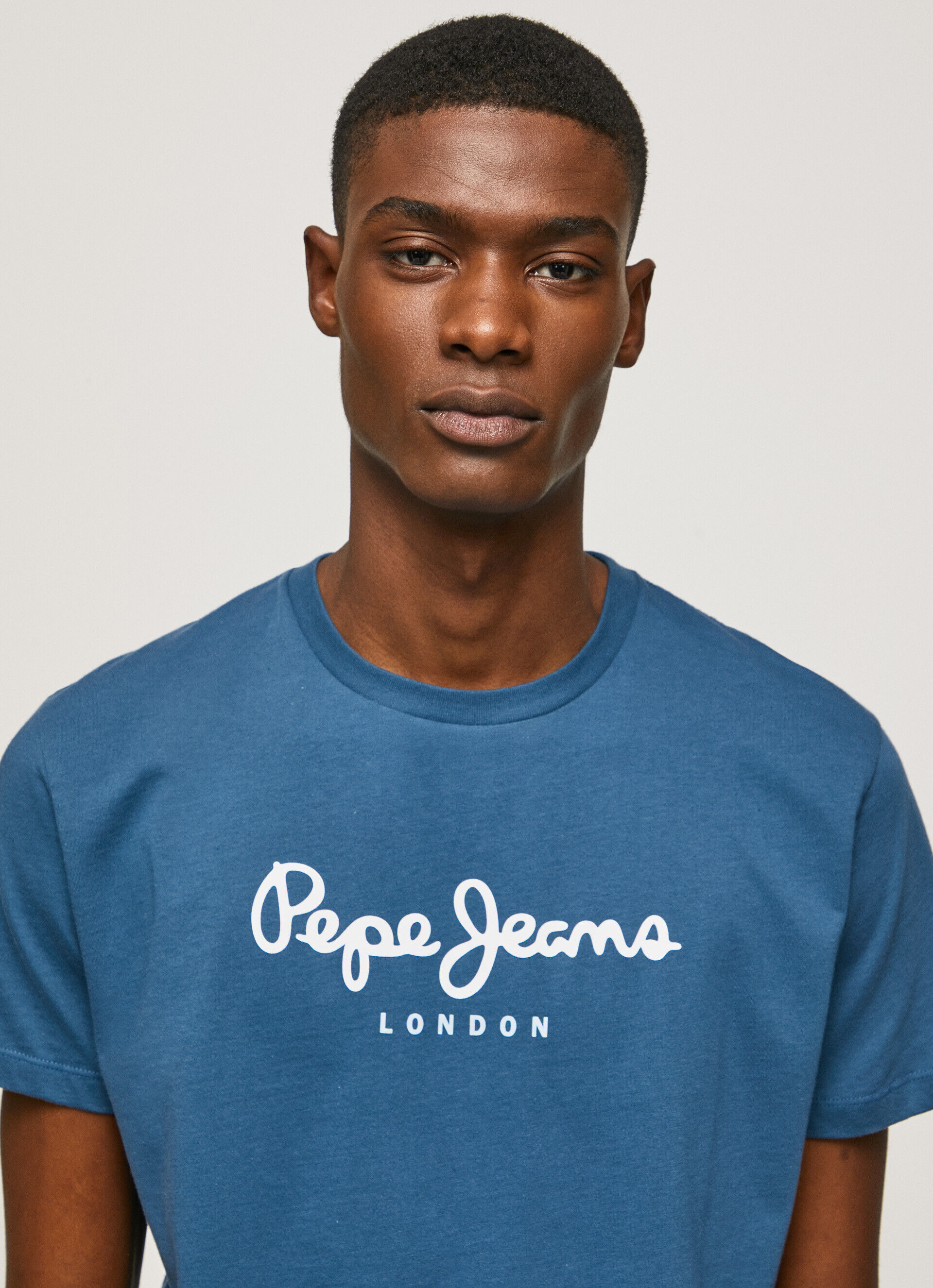 Camiseta de algodão com logotipo estampado - Jarman Azul