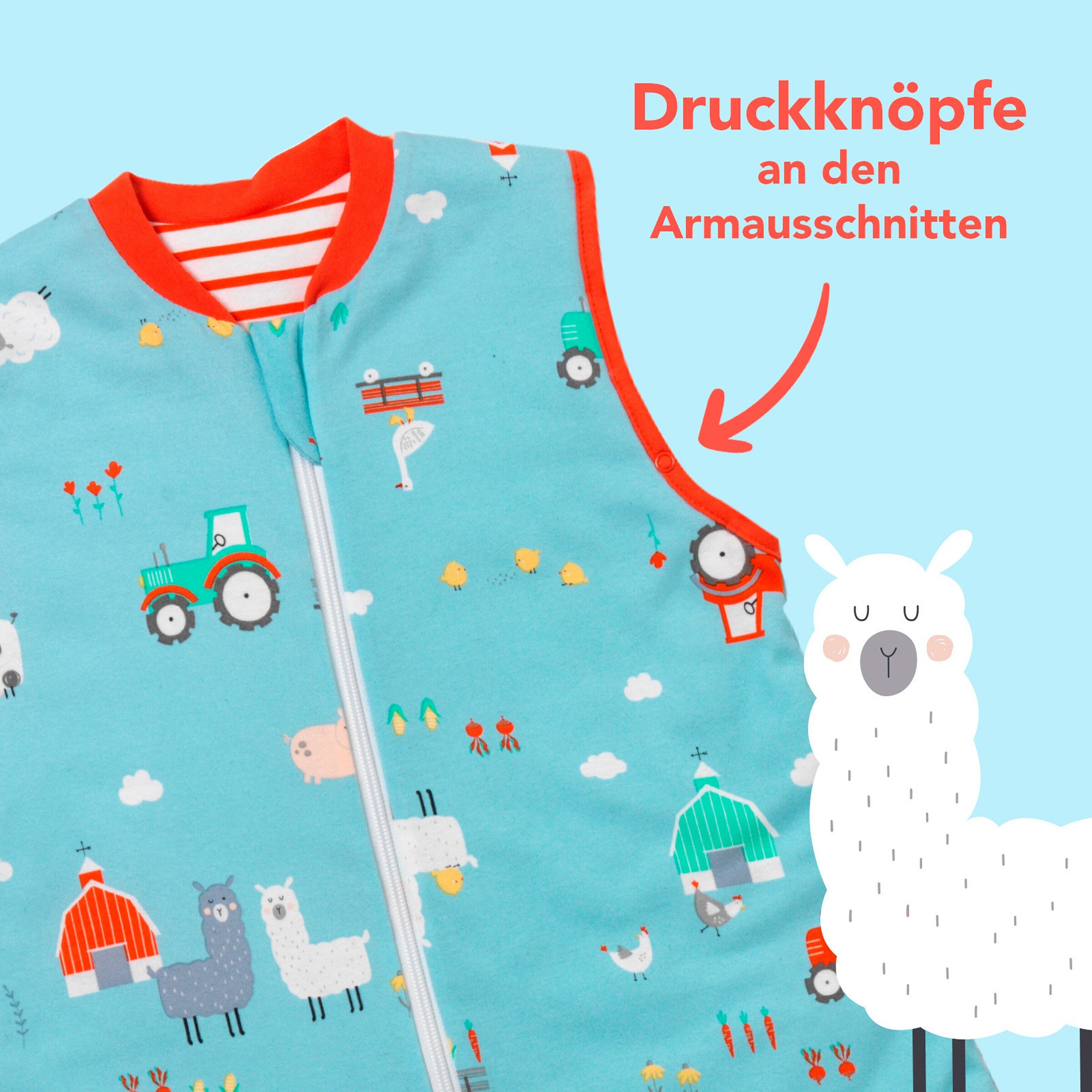 schlummersack Schlafsack mit Füßen 1.0 Tog Bauernhof