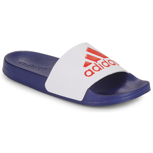 adidas Performance - ADILETTE SHOWER - Blanc / Bleu / Rouge