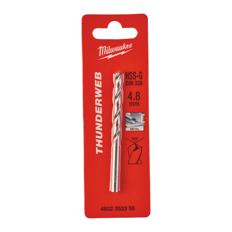 Milwaukee metaalboor HSS-G Thunderweb 4.8x86mm