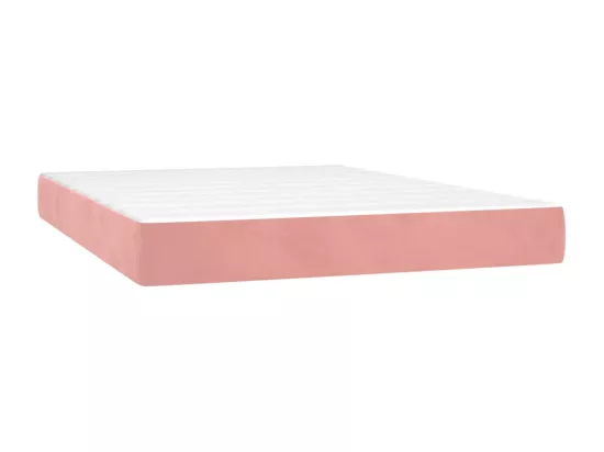 Sommier tapissier avec matelas et LED Rose 140x190 cm Velours