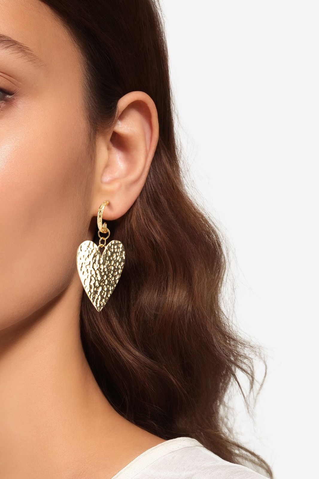 Gold plated oorbellen met hart