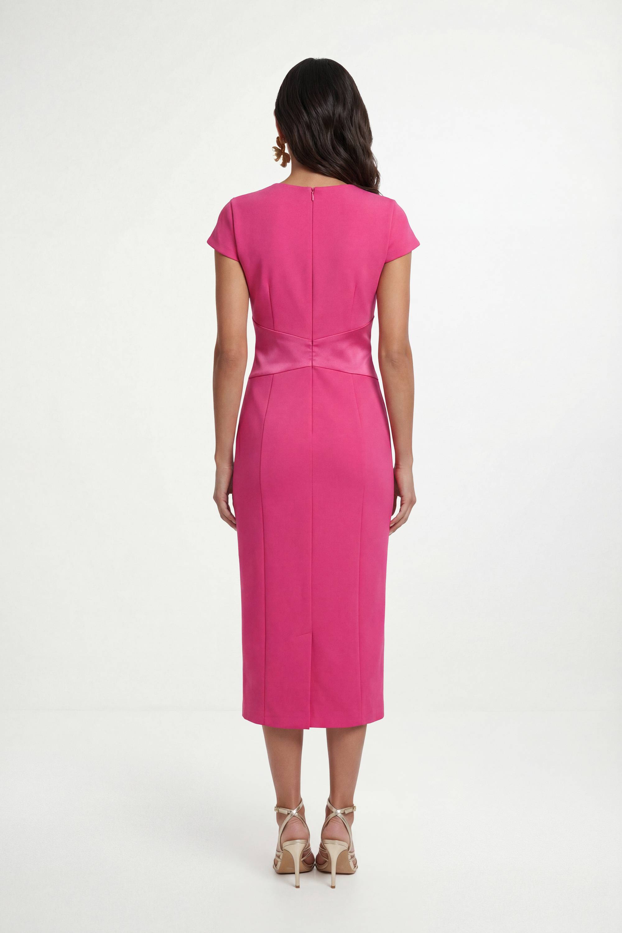 Wallis Robe Midi En Crêpe Scuba Avec Taille Portefeuille