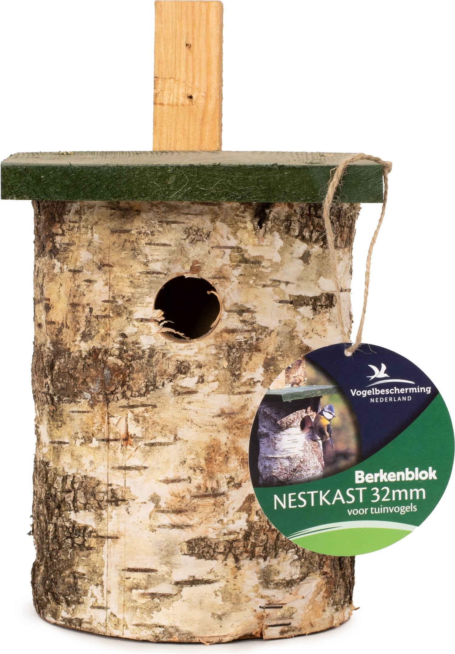 Vogelbescherming Nederland nestkast Birch Log naturel 23,5 x 18,1 x 30 cm