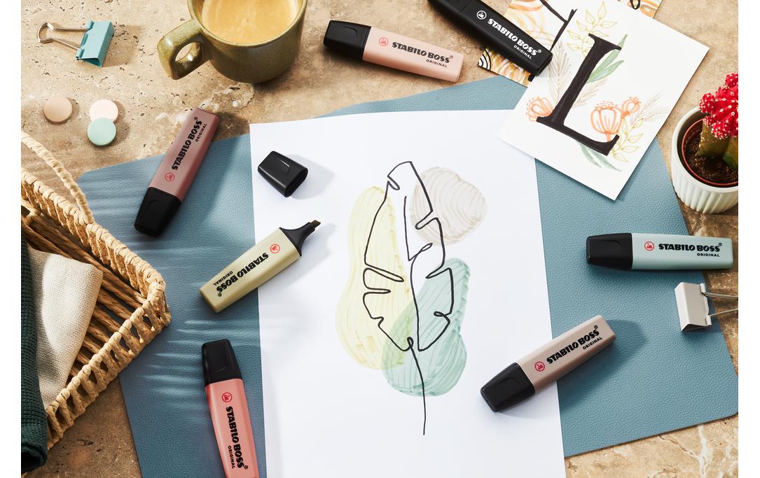 Textmarker Boss Original Pastel meets Nature Colors15er Tischset