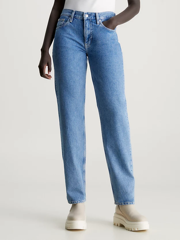 Calça jeans reta de cintura baixa