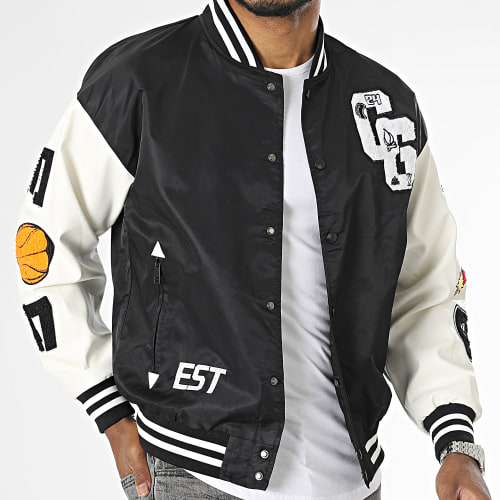 Veste Teddy Blanc Noir