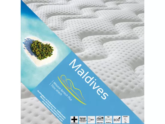 MALDIVES - Matelas Mousse 140x190cm Epaisseur 21cm