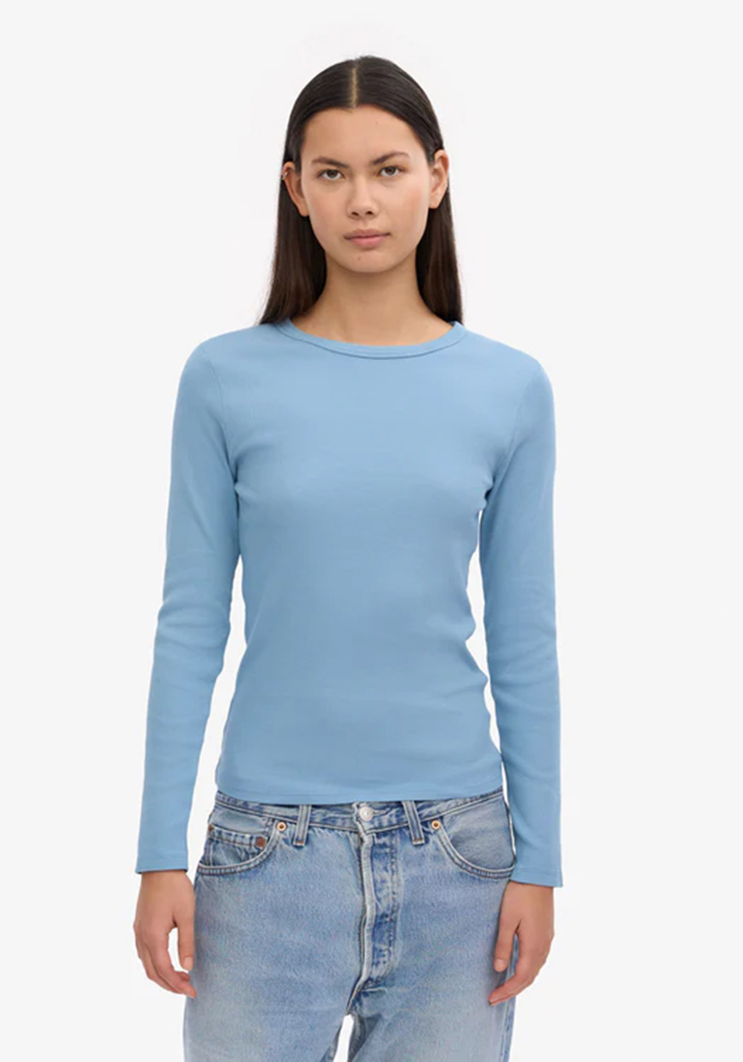 Colorful Standard Damen-Longsleeve Rib Seaside Blue