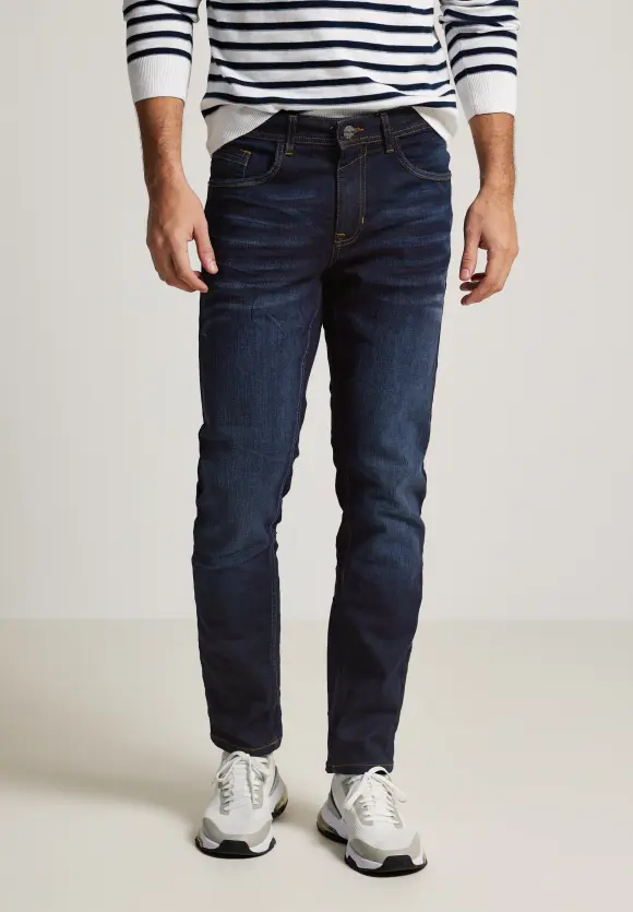 Slim Fit Jeans - indigo blue stone wash