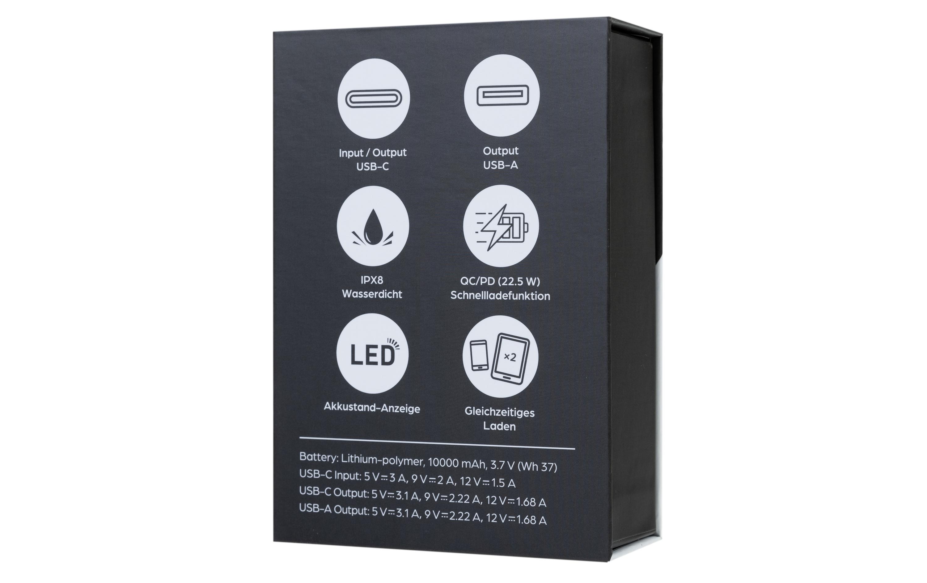 Powerbank Carbon 10000 mAh PDKompakte und robuste Powerbank für den Outdoor-Einsatz
