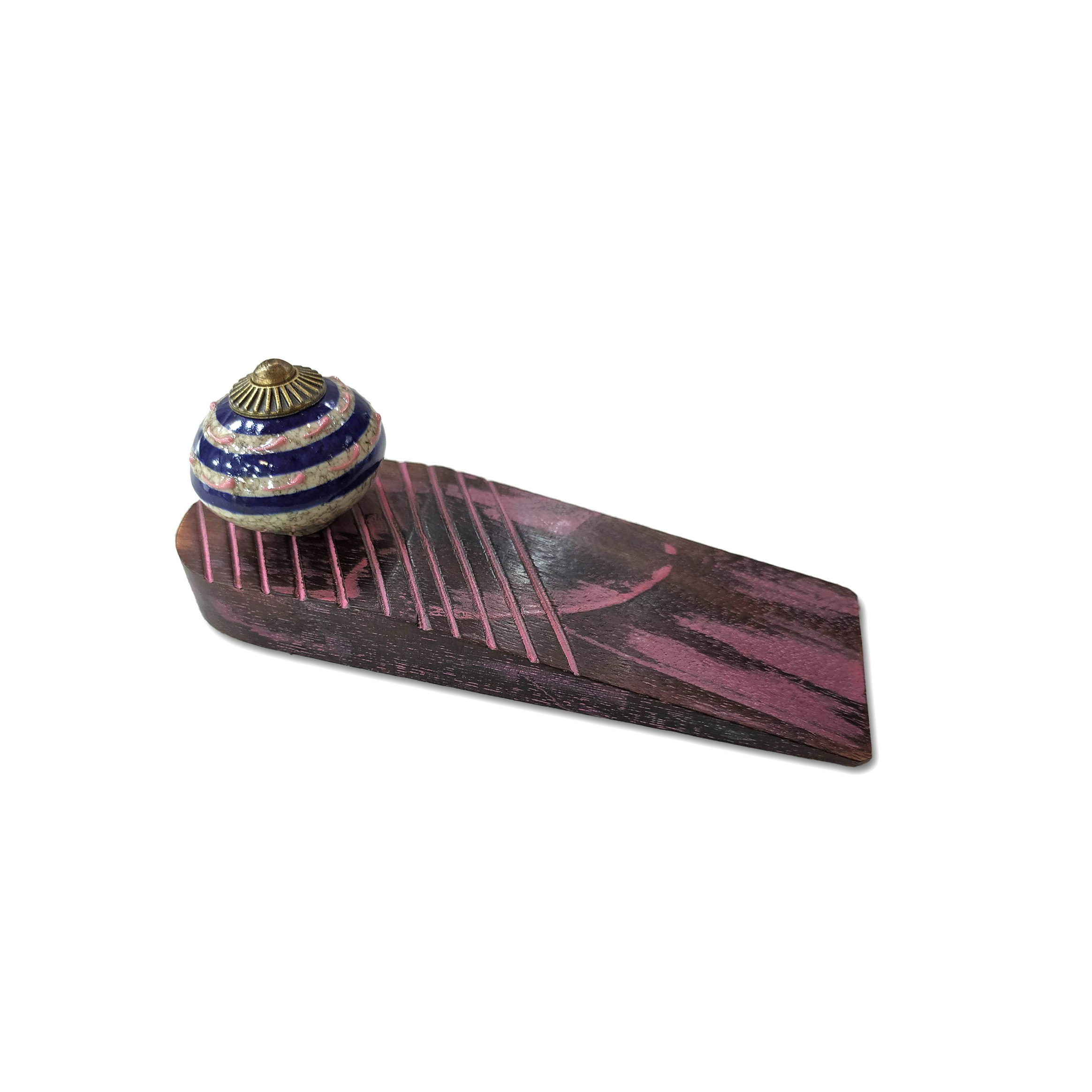 Türstopper mit Keramikknauf, Mangoholz, T 15 cm, B 5 cm günstig bestellen