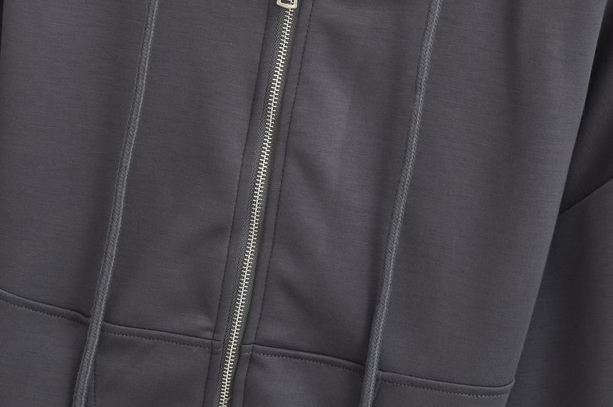 Asiris - Effen asymmetrische hoodie met rits