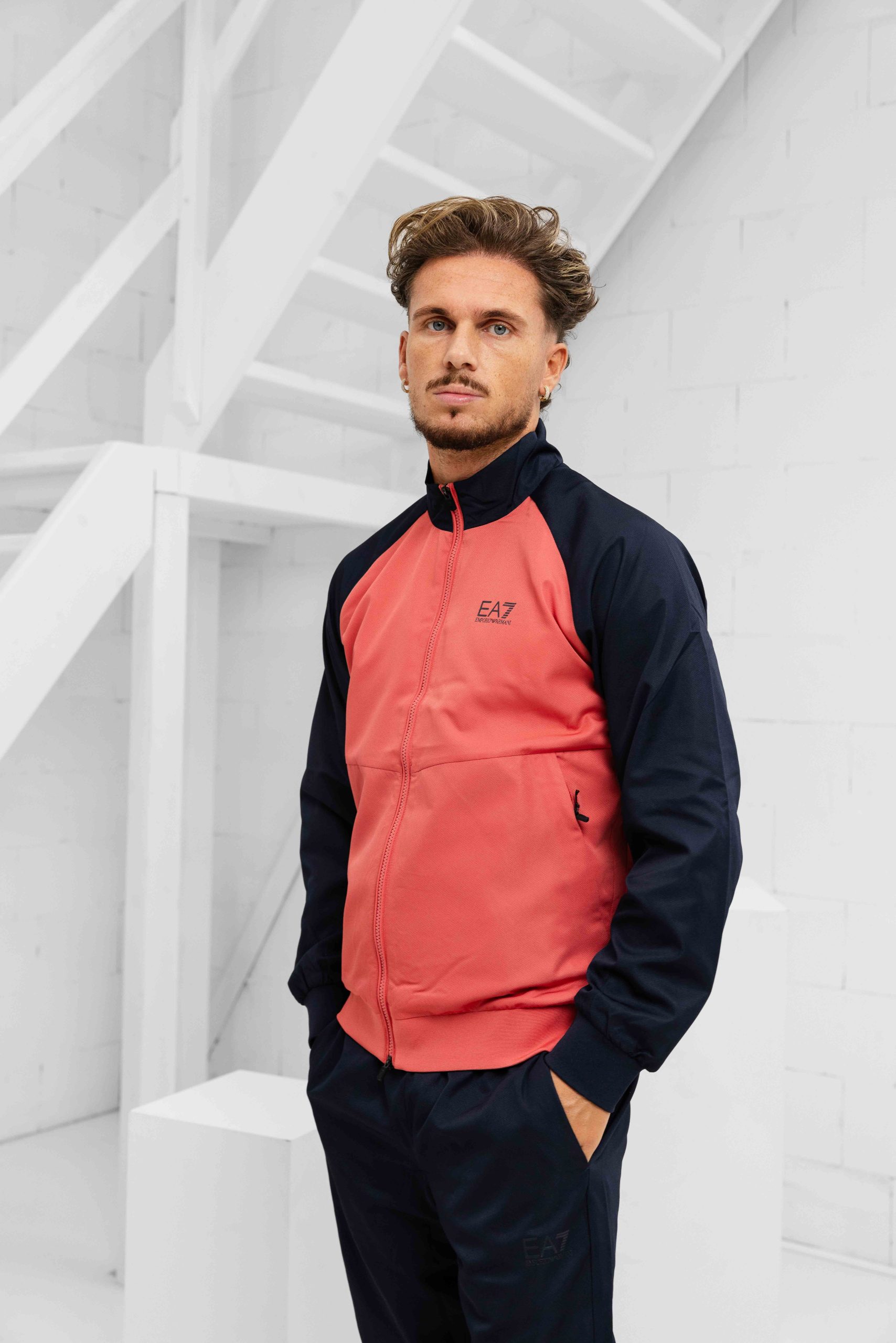 EA7 Emporio Armani 7M000642 Trainingspak Heren Rood/Donkerblauw