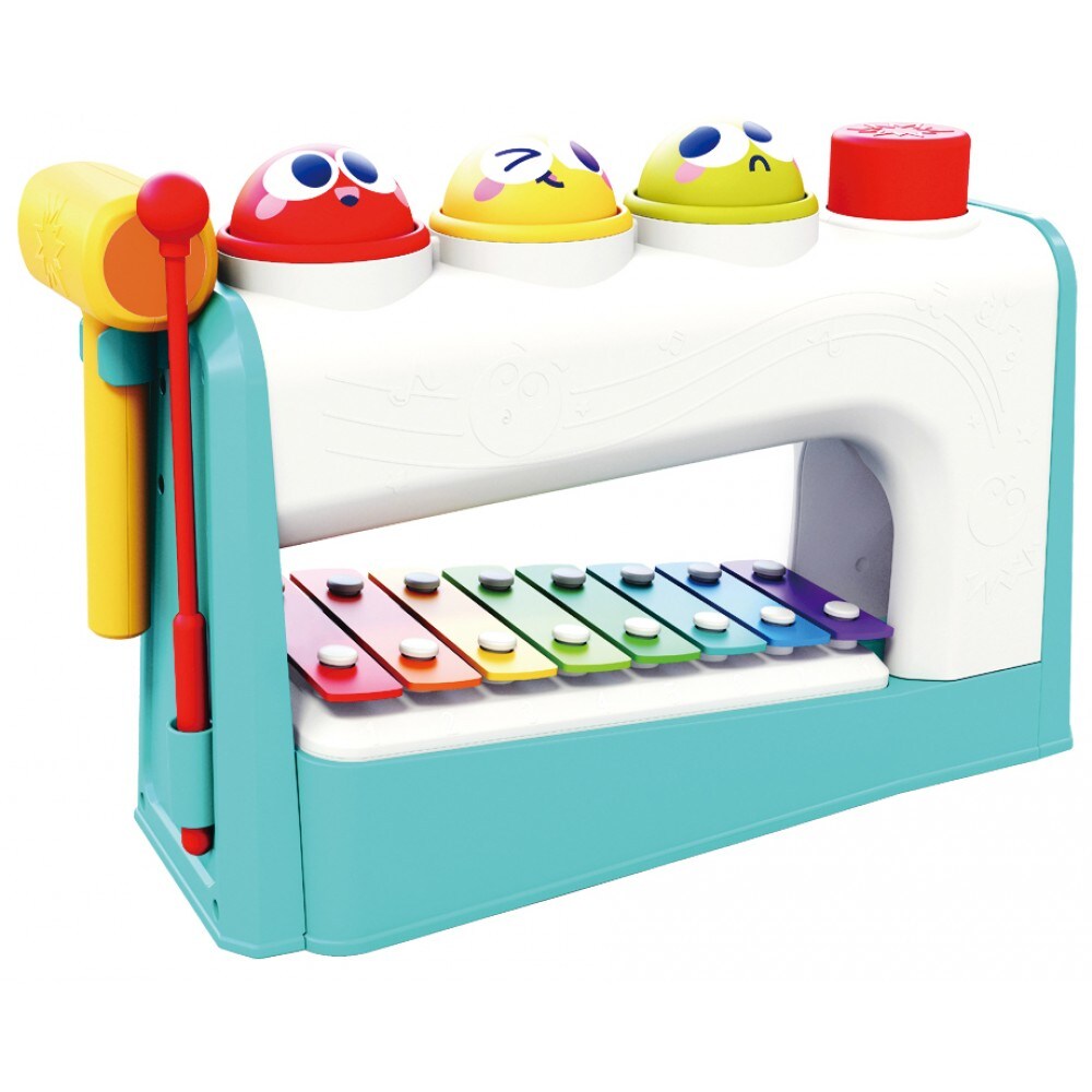 Moni Musikspielzeugcenter HE792700 Hammerspiel Xylophon Hammer Kugeln Klangstab türkis