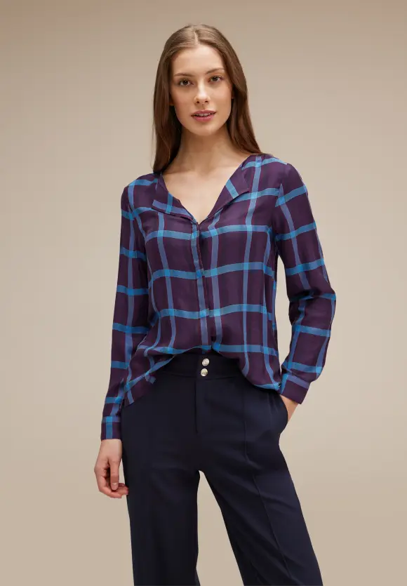 Bluse mit Karomuster - plummy wine