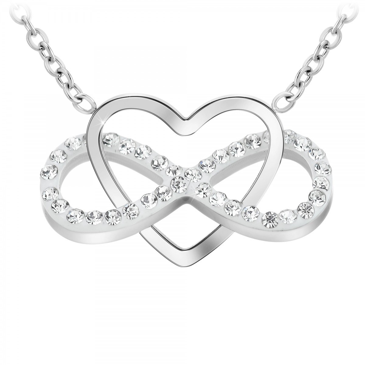 Collier coeur et infini SC Crystal orné de Cristaux scintillants