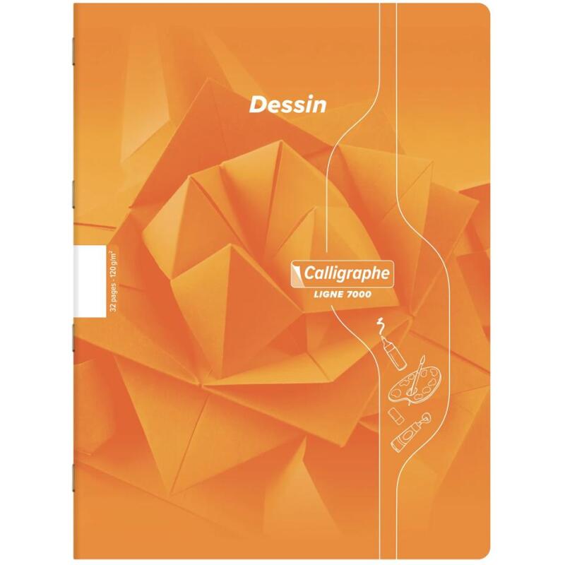 Cahier Dessin scolaire piqué 7000 24x32 cm 32 pages uni 120g - Assortis