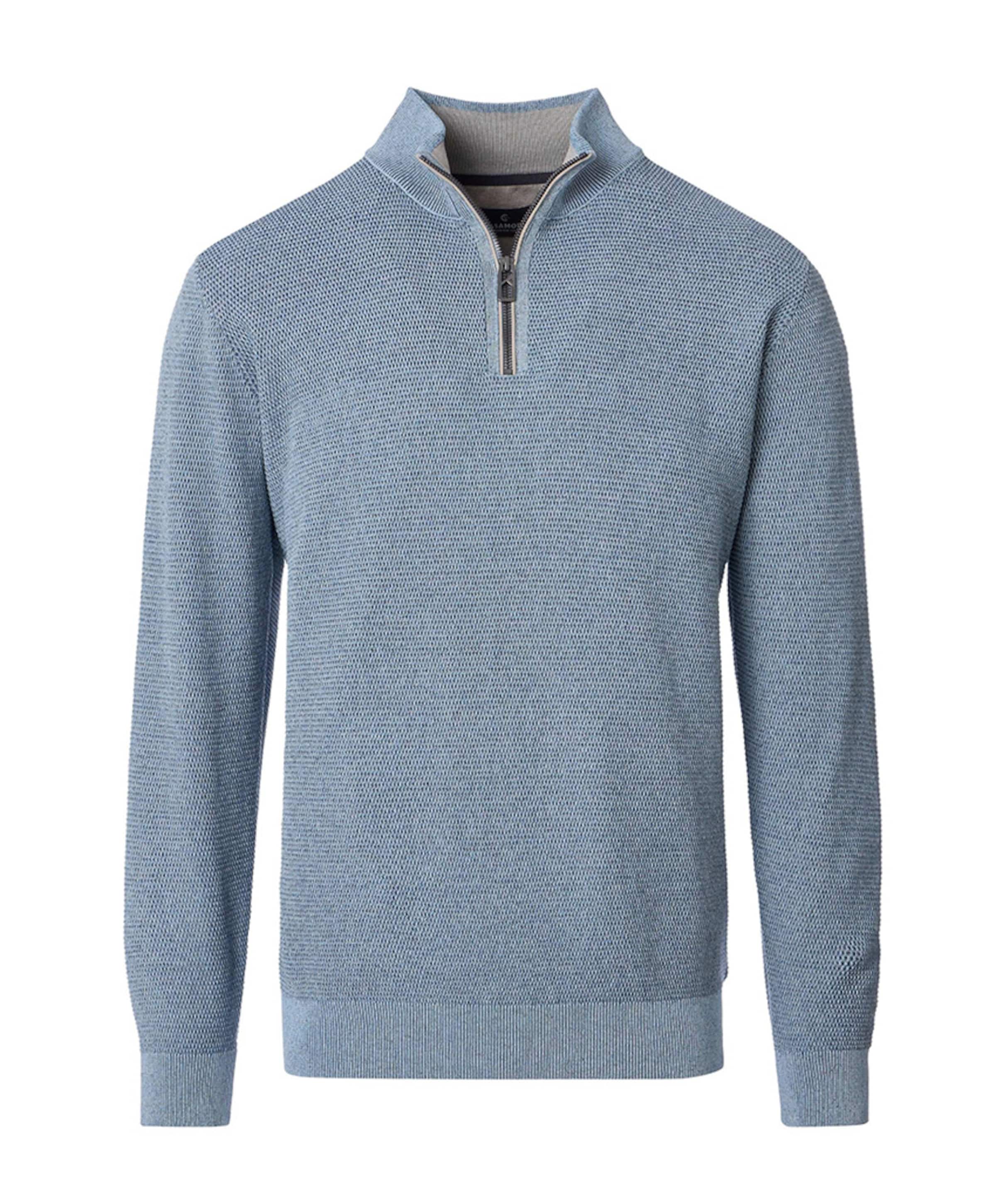 CASAMODA Heren trui met rits blauw