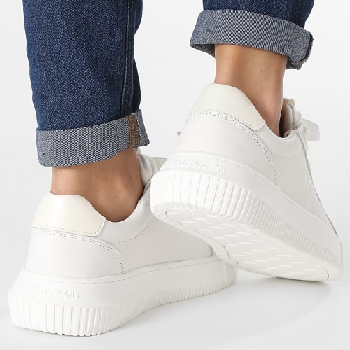 Baskets Femme Chunky Cupsole Laceup Leather 1202 Bright White Creamy White