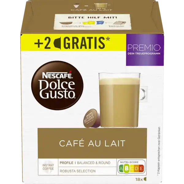 Dolce Gusto Café au Lait Kaffeekapseln 16+2