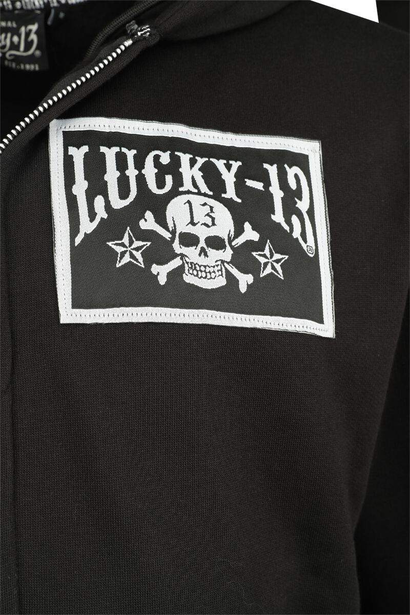 Sweat à Capuche Zippé Crânes Étoilés | Lucky 13 Sweat-shirt zippé à capuche