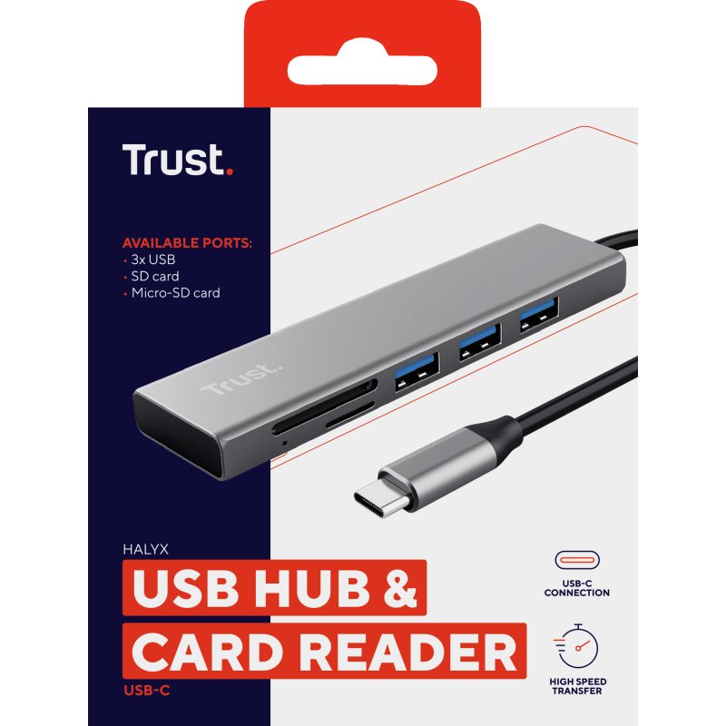 Trust Halyx USB 3.2 Gen 1 (3.1 Gen 1) Type-C 104 Mbit/s Aluminium