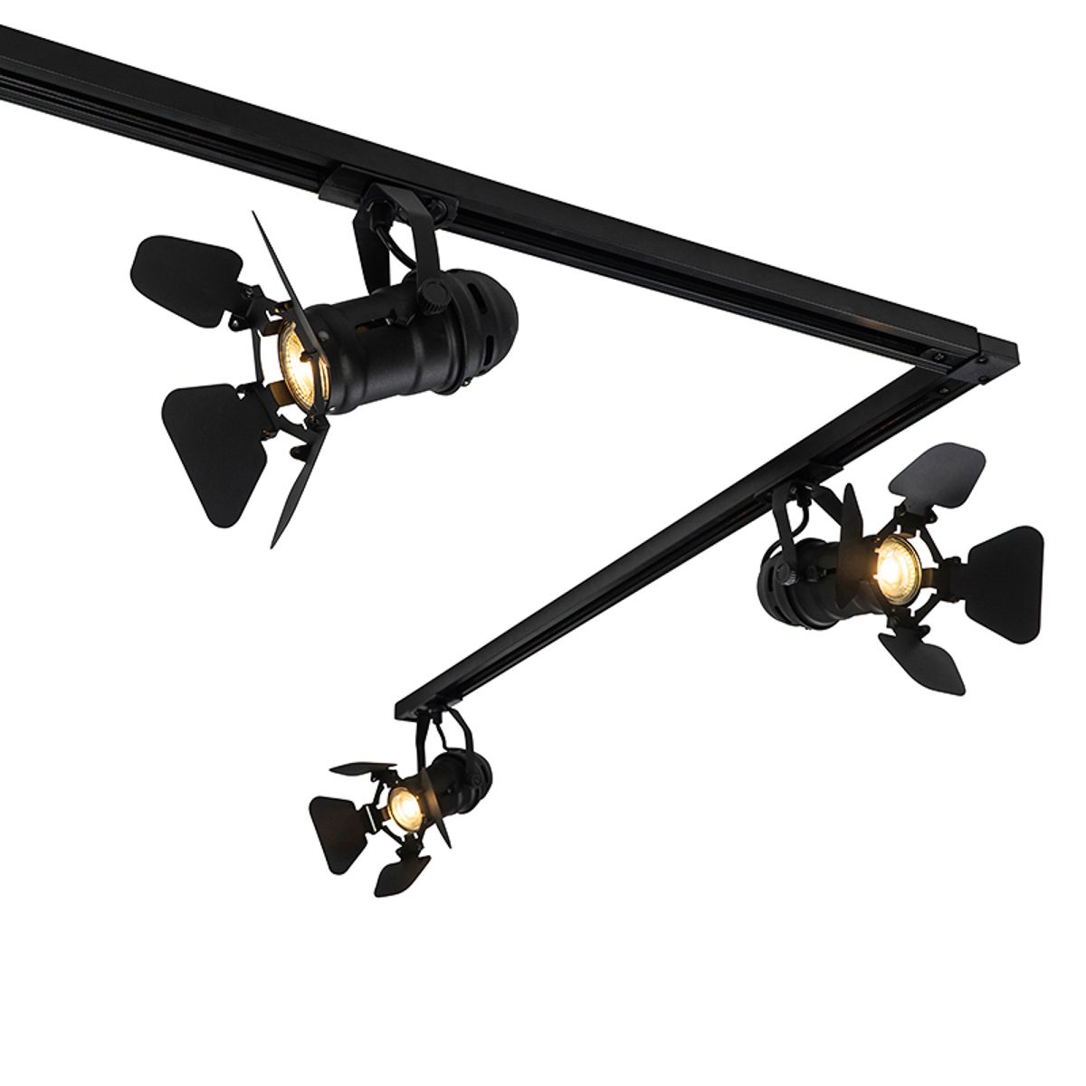 Smart railsysteem zwart 5-lichts incl. Wifi GU10 - Movie