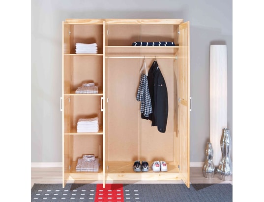 TERRE DE NUIT - Armoire 3 portes en bois massif chêne clair - ar12043