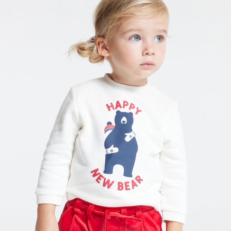 Sweat molleton Tree Hugs blanc bébé fille Blanc