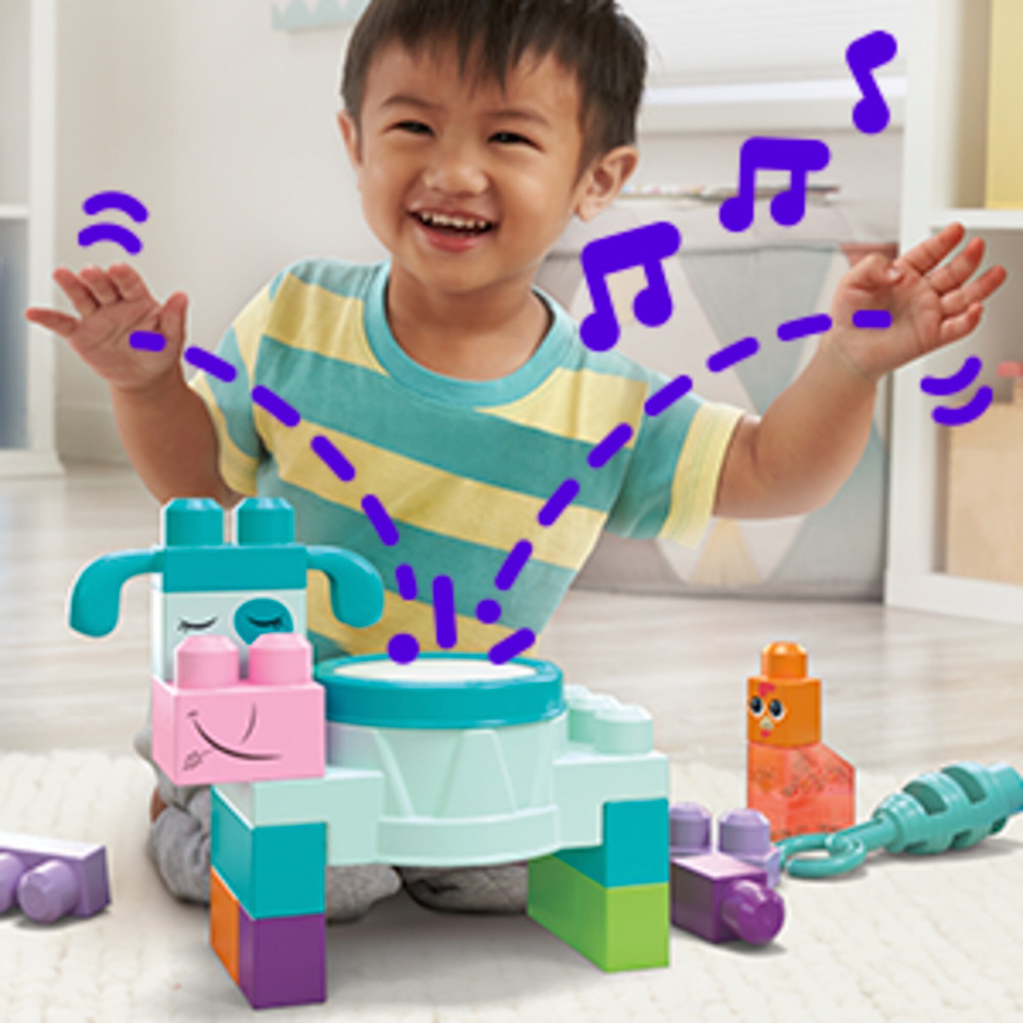 Mattel Konstruktionsspielzeug MEGA BLOKS Musikspaß Bauernhoftiere