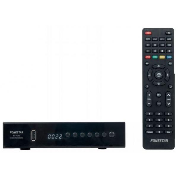 Fonestar Receptor TDT   Cabo (DVB-T2/DVB-C2) Full HD H.265 HEVC - RDT-762HD