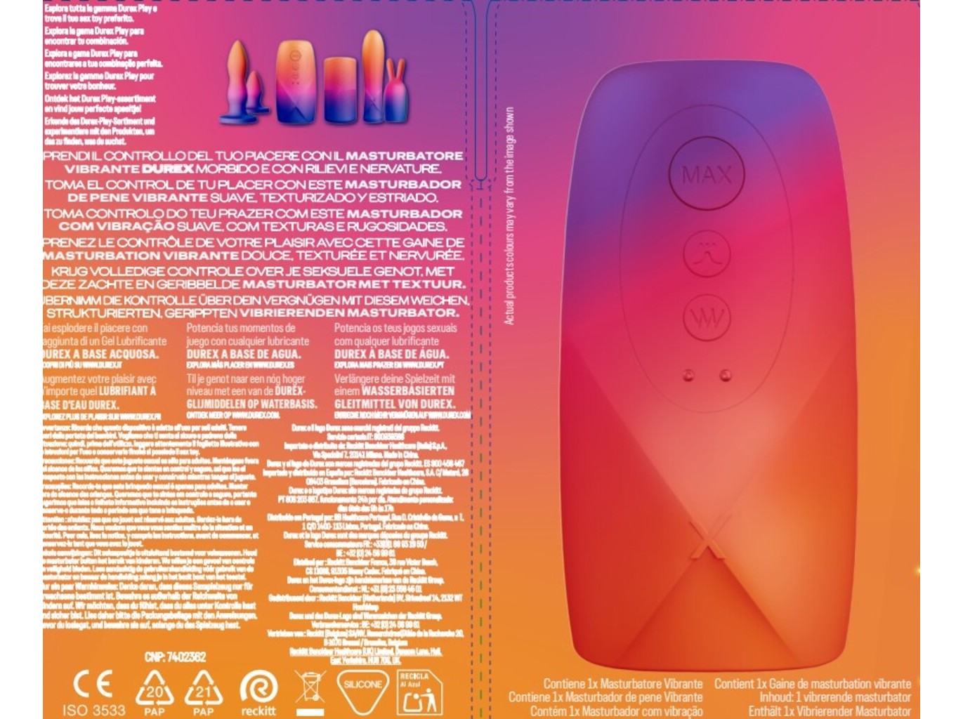 ESTIMULADOR DUREX MANGA DE MASTURBAÇÃO VIBRATORIA