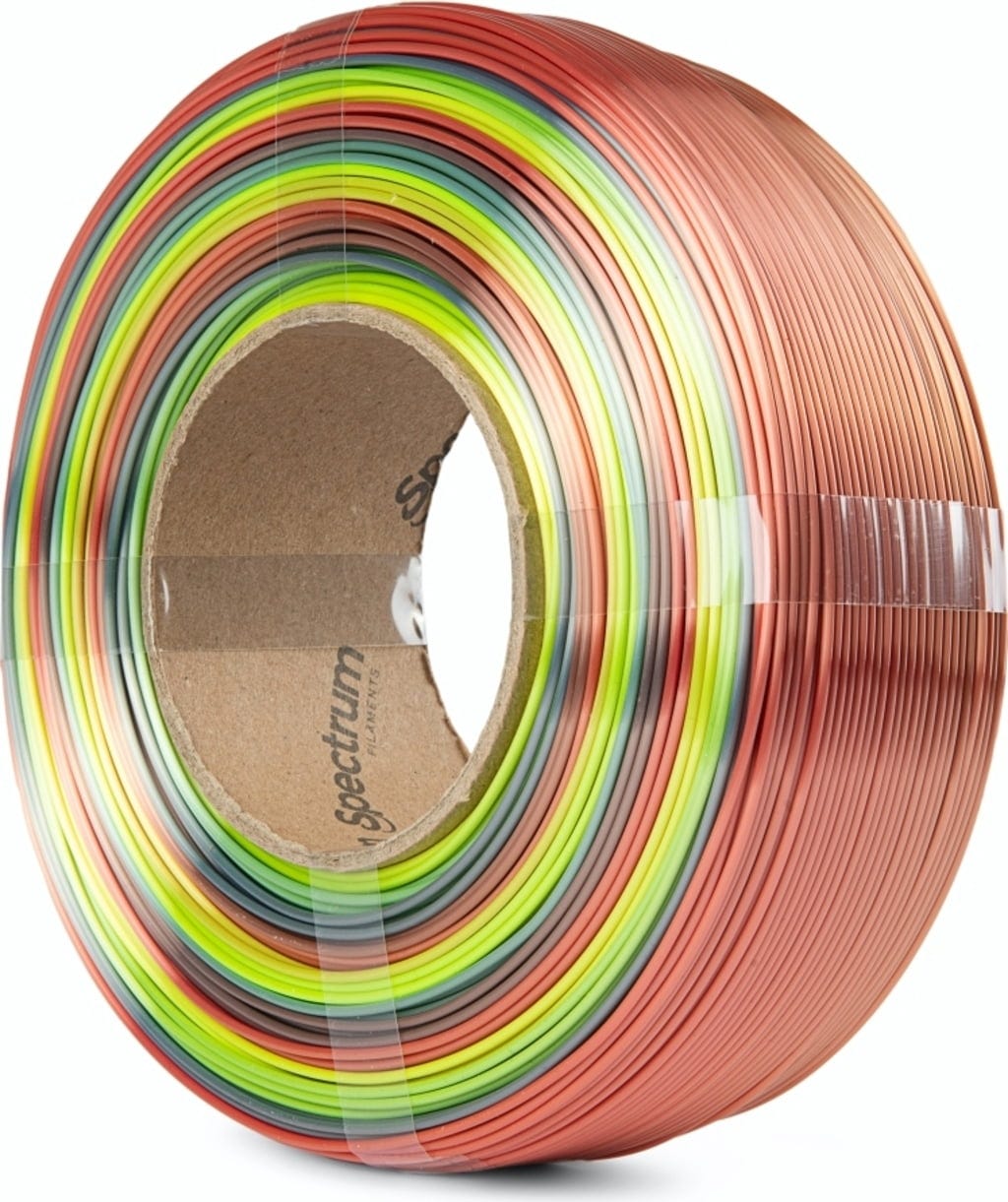 Spectrum  ReFill PLA Silk Rainbow Fusion, 1,75 mm / 1000 g    Refill PLA mit Farbverläufen & Satineffekt in Rainbow Fusion