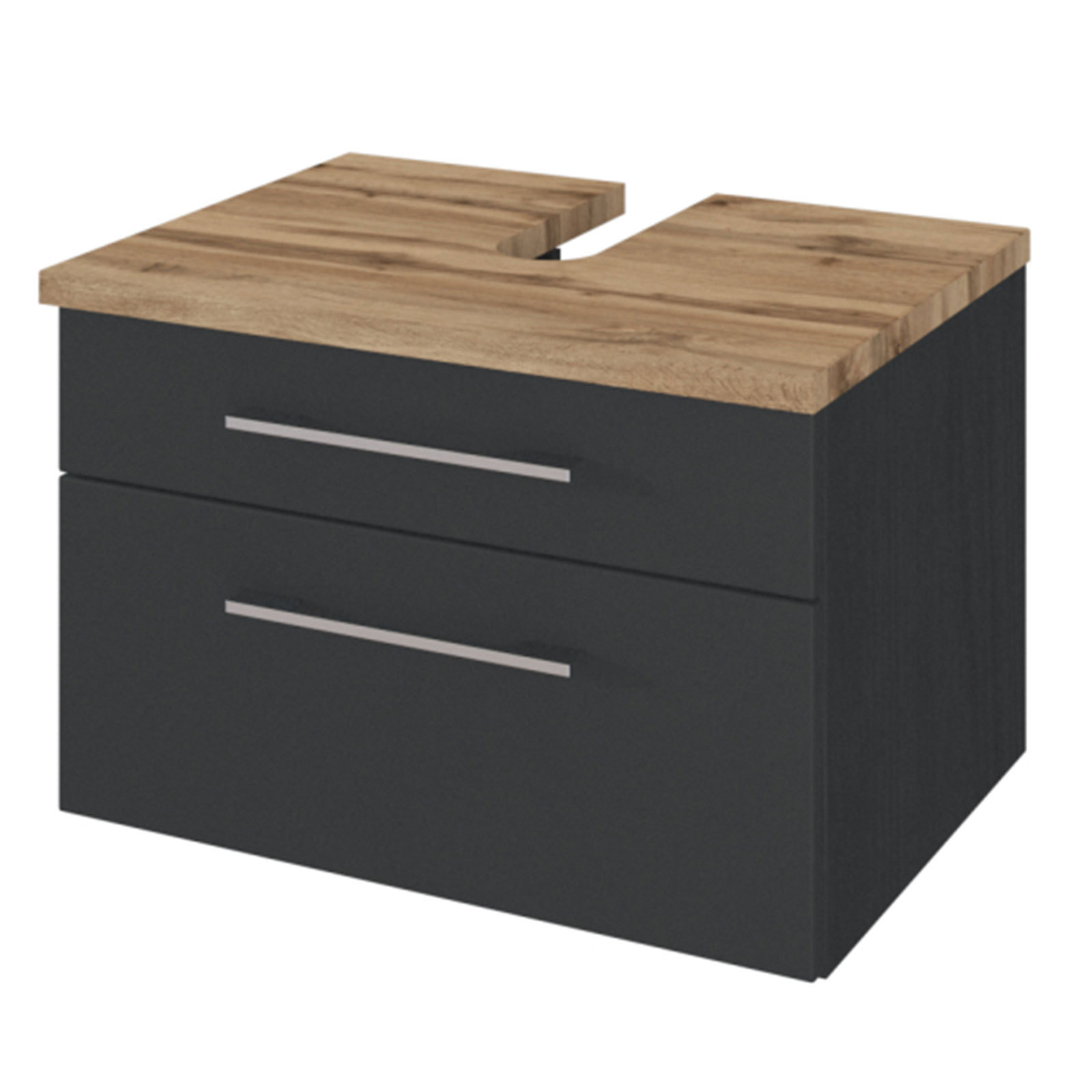 Unterbeckenschrank DAVOS - grau - Wotaneiche - 60 cm breit