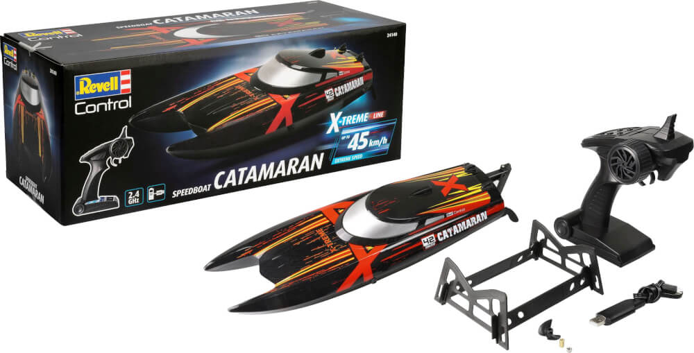 RC X-TREME Boat Catamaran, Revell Control Ferngesteuertes Boot