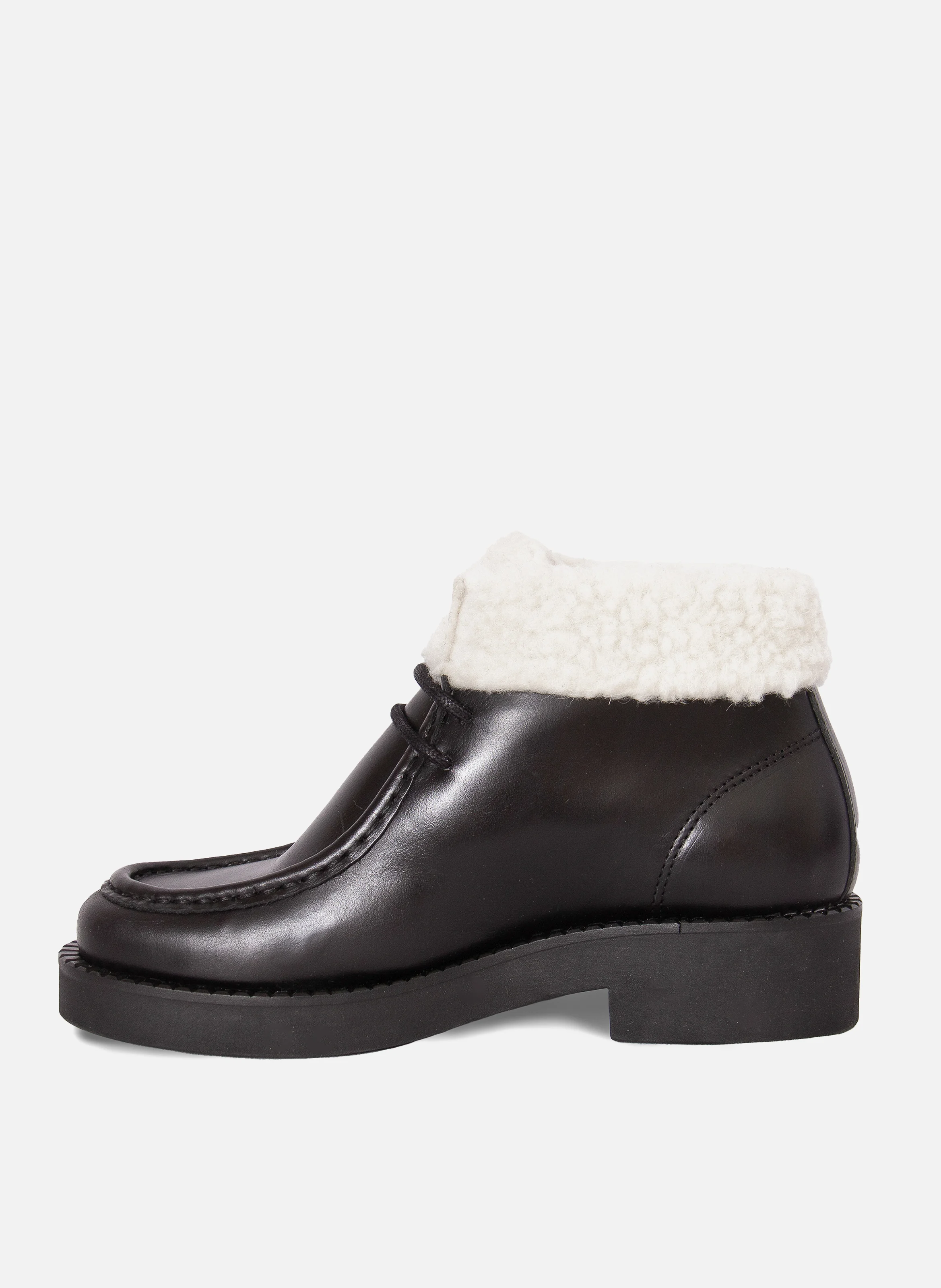 Bottines fourrées basses cuir | Noir