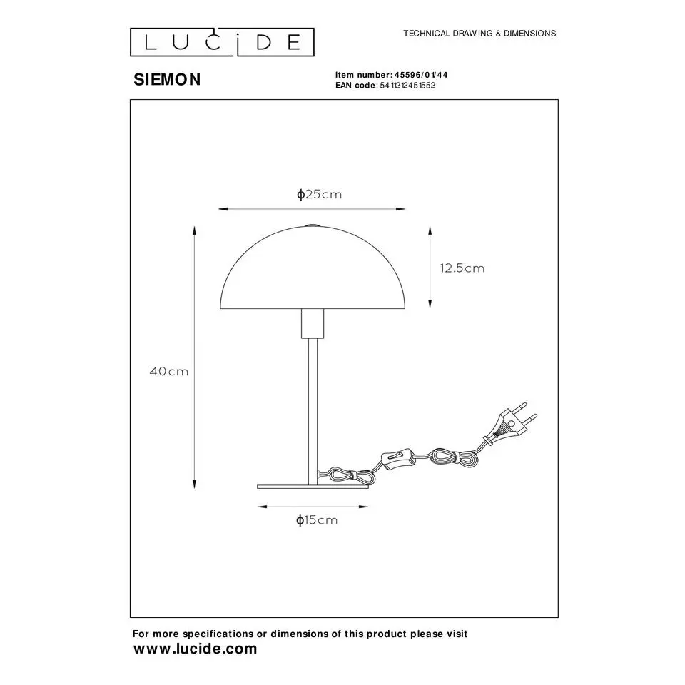 Lucide SIEMON Tafellamp - Okergeel