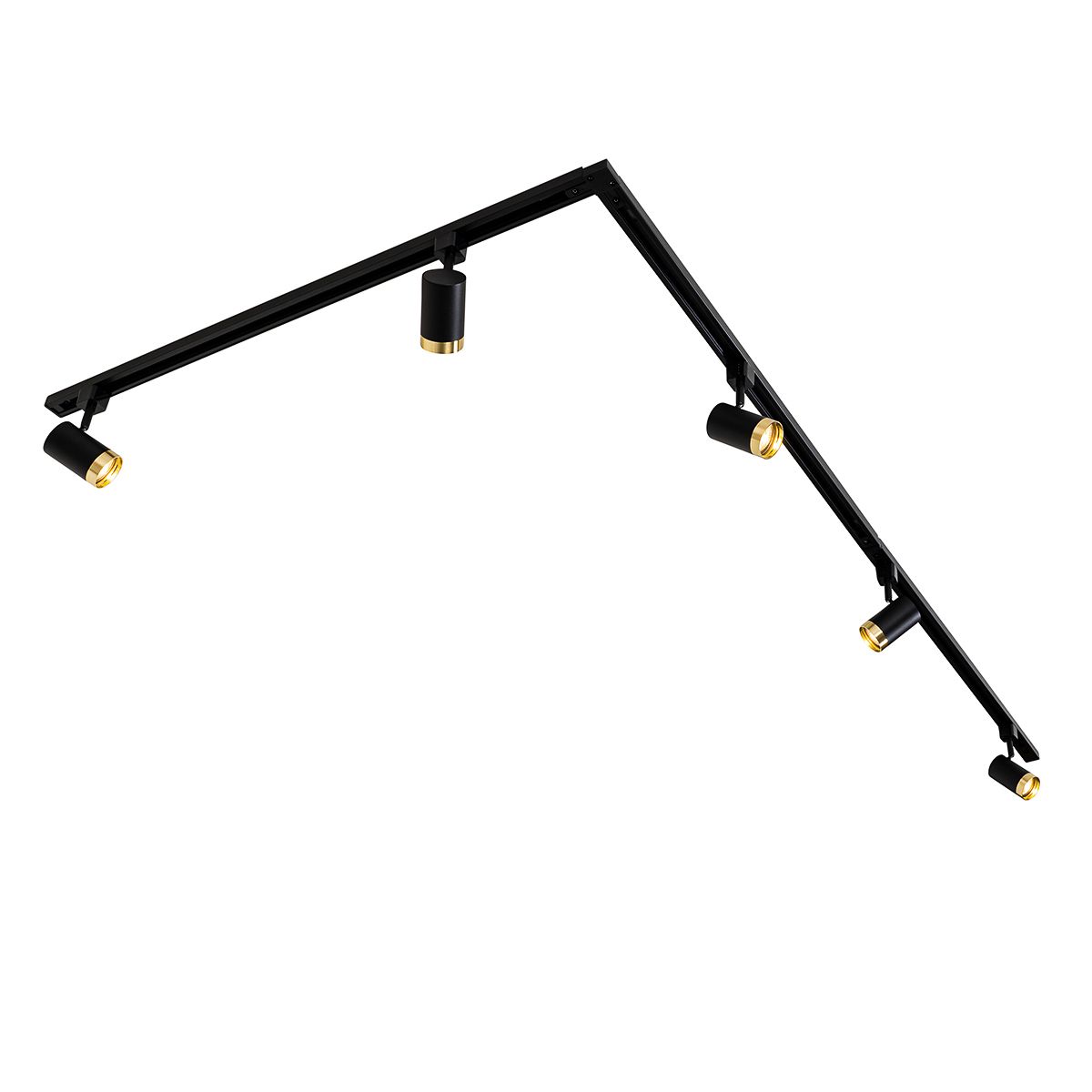 Smart railsysteem met 5 spots zwart goud 1-fase incl. 5 Wifi GU10 50mm - Iconic Jeana