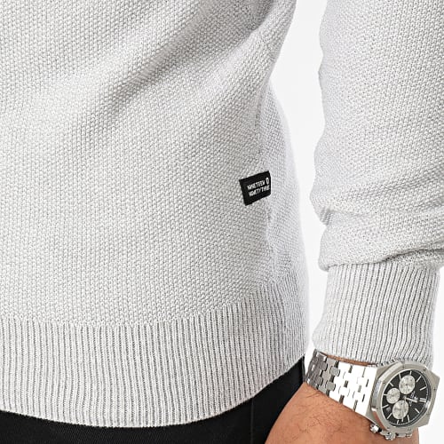 Pull Zippé Col Montant Marland Gris
